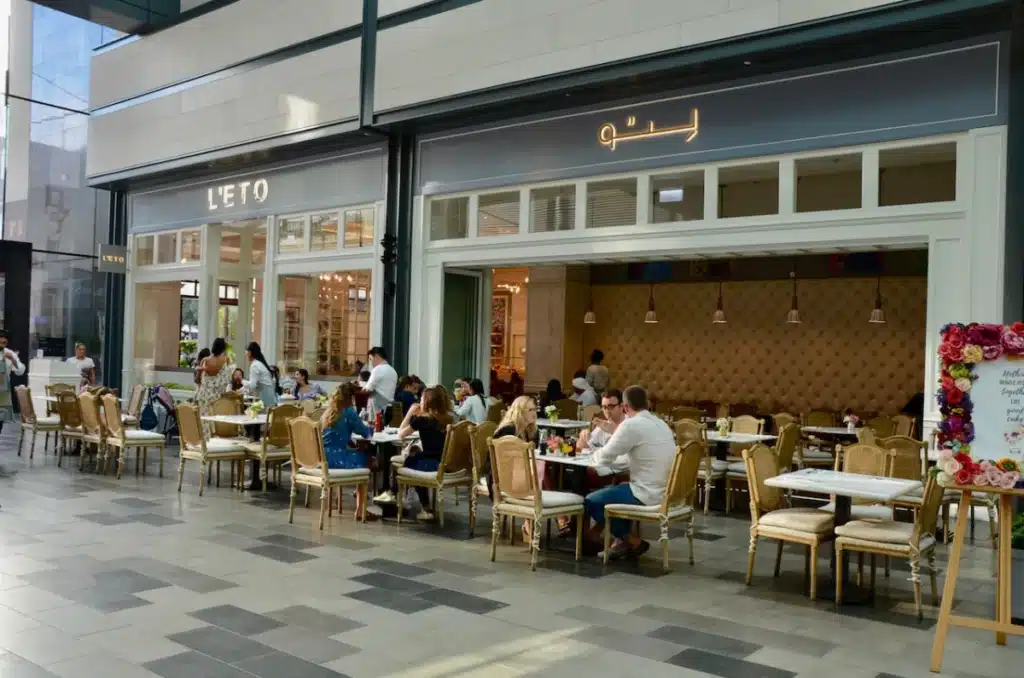 Top features of L’eto Caffe and restaurant in city walk Dubai